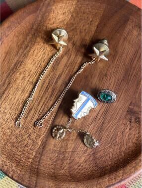 Vintage School Pins Lot 12K GF Star Chain Academic Jewelry